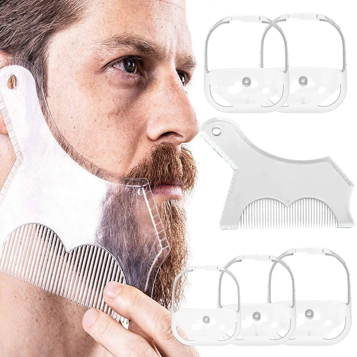Men Beard Styling Tool Goatee Shaving Template Beard Shaving Face Care Modeling Grooming Ultra-thin Edge Beard Comb