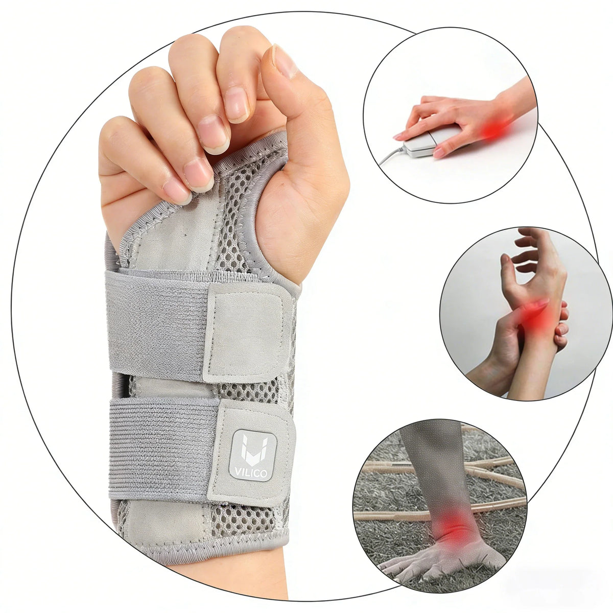 Finger Joint Pain Tendon Sheath Adjustable Dual Strap Wrist Guard with Thin Design Thumb Strain Protection Strap Wrist Guard