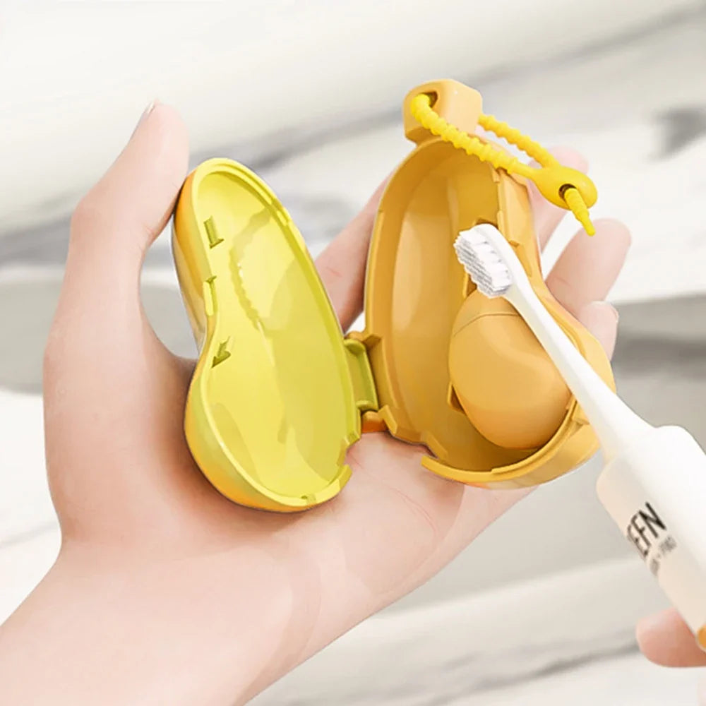 Banana Shape Toothbrush Cover & Toothpaste Travel Case, Silicone Dustproof Holder, Camping, Home