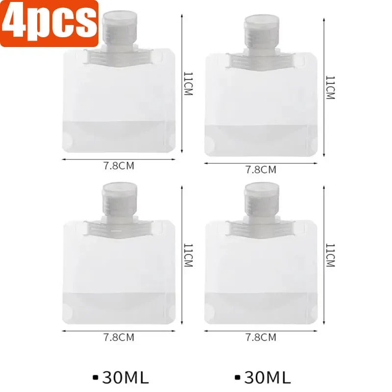 1/6pcs 30/50/100ml Lotion Dispenser Bag Travel Storage Bag Shampoo Liquid Cosmetics Storage Reusable Leak Proof Refillable Bag