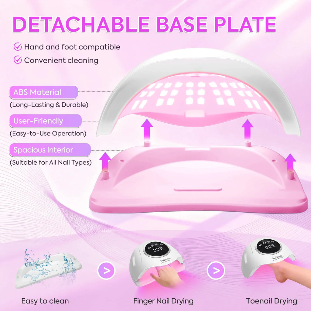 DianaBeauty 380W Professional UV LED Nail Lamp For Quick Drying Gel Nail Polish 90LEDS Gel Drying Lamp With 4 Timer Setting