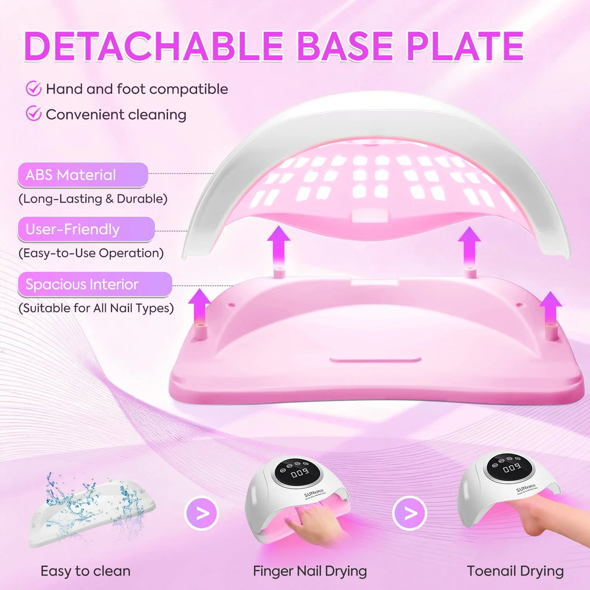 DianaBeauty 380W Professional UV LED Nail Lamp For Quick Drying Gel Nail Polish 90LEDS Gel Drying Lamp With 4 Timer Setting