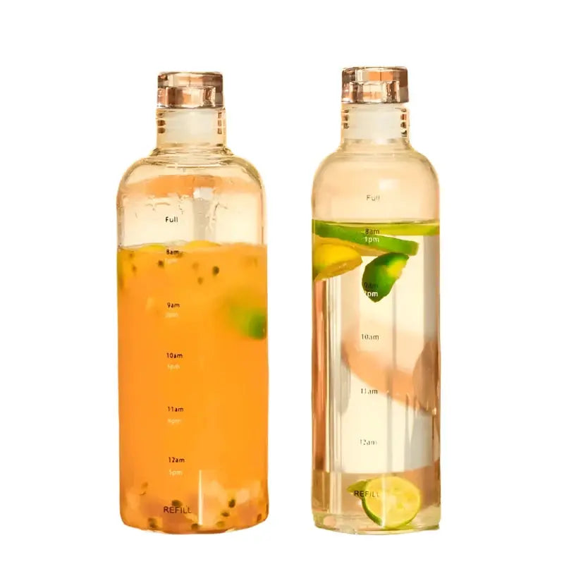 Couple Plastic Water Bottle with Time Scale