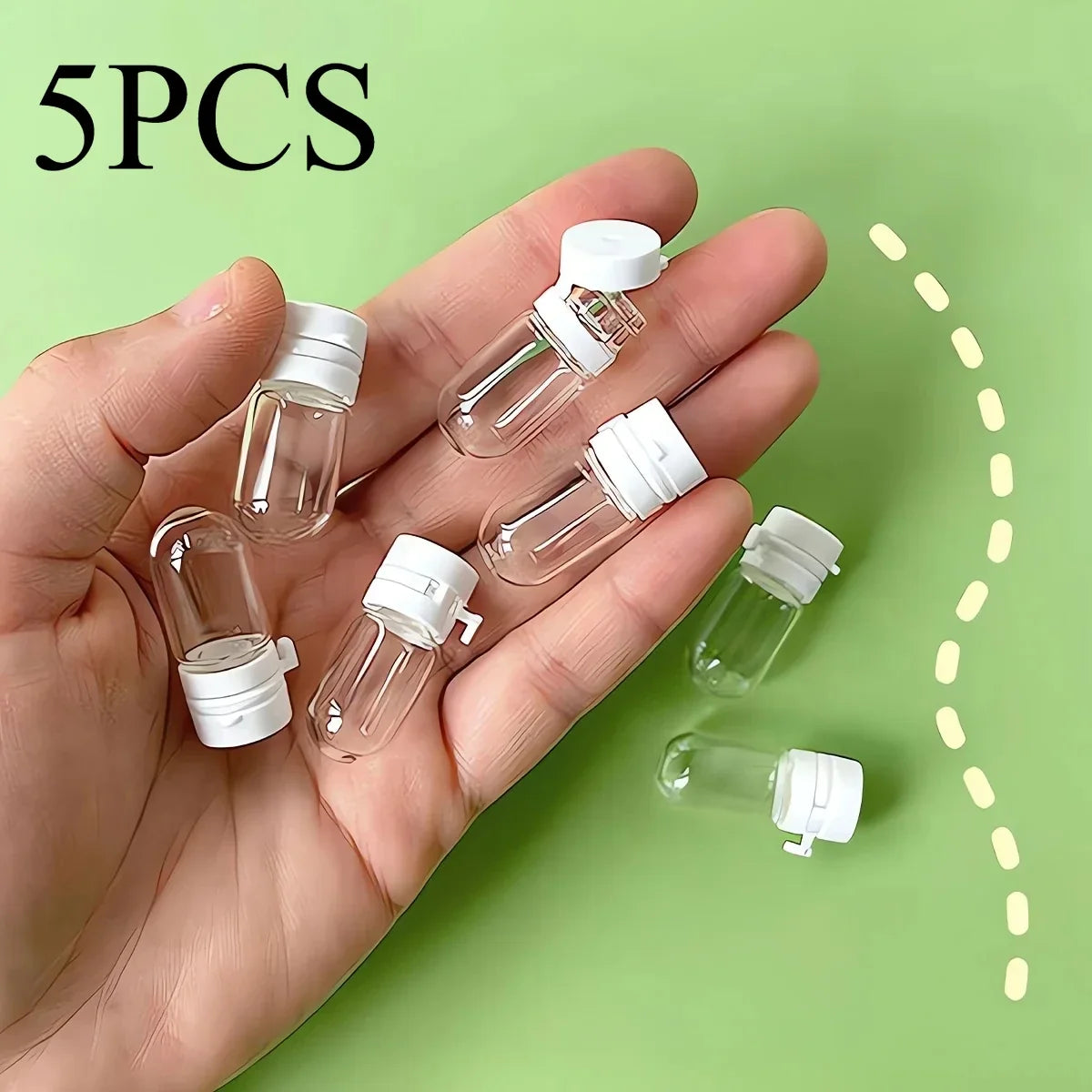 5pcs Clear Leak-Proof Travel Bottle for Makeup Remover & Lotion, Portable Dispenser with Flip-Top Essence Bottled Separately