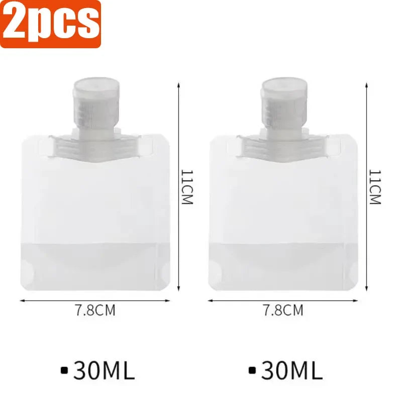 1/6pcs 30/50/100ml Lotion Dispenser Bag Travel Storage Bag Shampoo Liquid Cosmetics Storage Reusable Leak Proof Refillable Bag