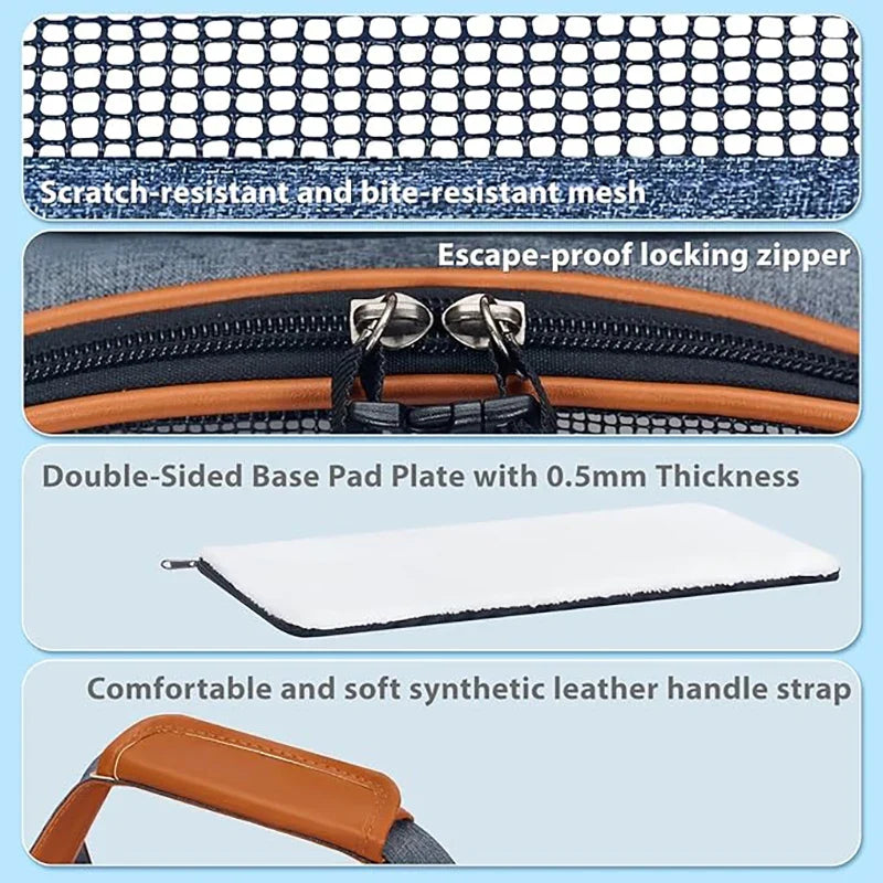Dog Pet Carrier Bag Anti-Collapse Design Multiple Storage Pockets Cat Travel Handbag for Medium Cats, Puppy, Rabbits and Other S