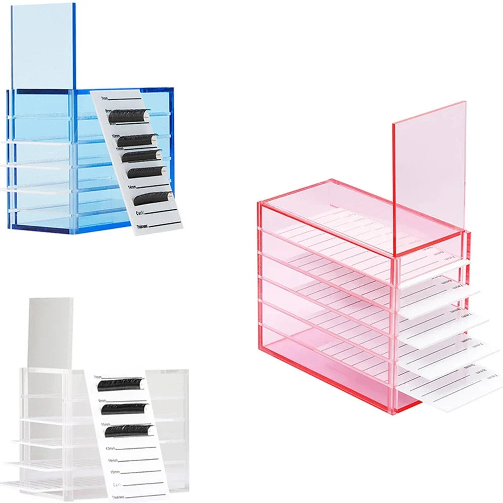 Wholesale Eyelash Extensions Storage Box 5 Layers Acrylic Pallets Holders Lash Organizer False Eyelashes  Makeup Tools Supplies