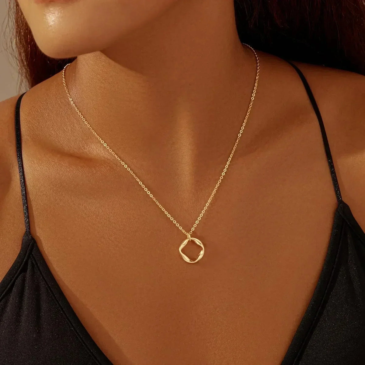 Layered Gold Necklaces for Women Stackable14K Gold Silver Plated Circle Paperclip Chain Pendant Choker Necklace Set For Woman