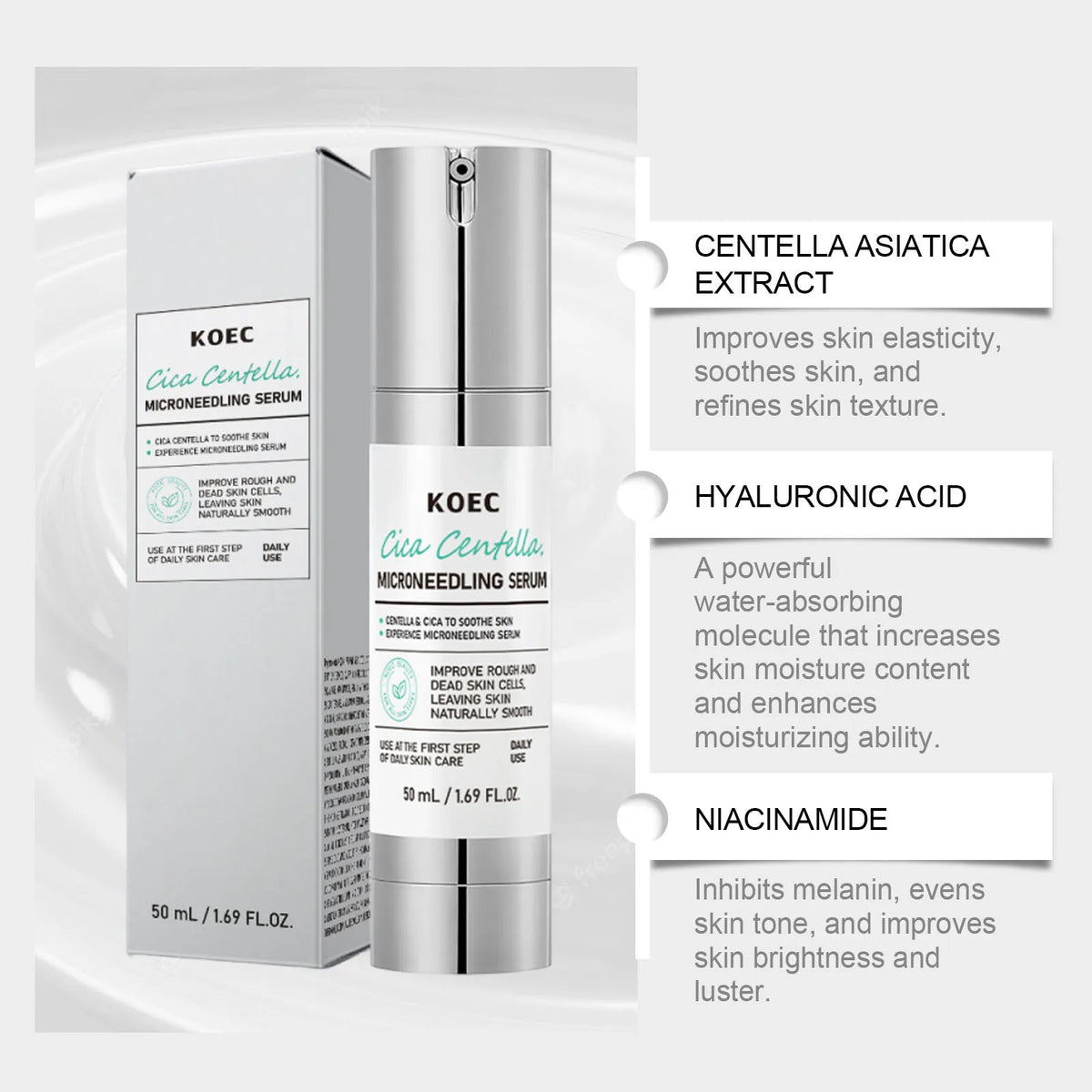 Korean Microneedle Essence Desalination Fine Lines Spots Collagen Solution Reverse Aging Recombinant Improves Rough Texture 50ml