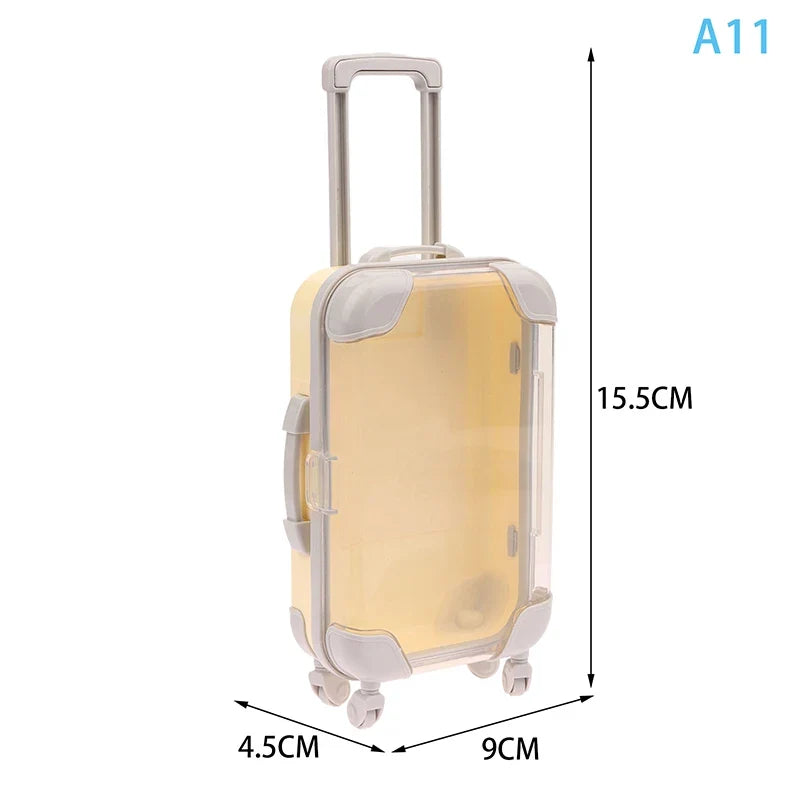 1Pc Simulation Mini Trolley Cases False Eyelashes Makeup Carrying Suitcase ABS Small Toiletry Box Women Travel Gift Box