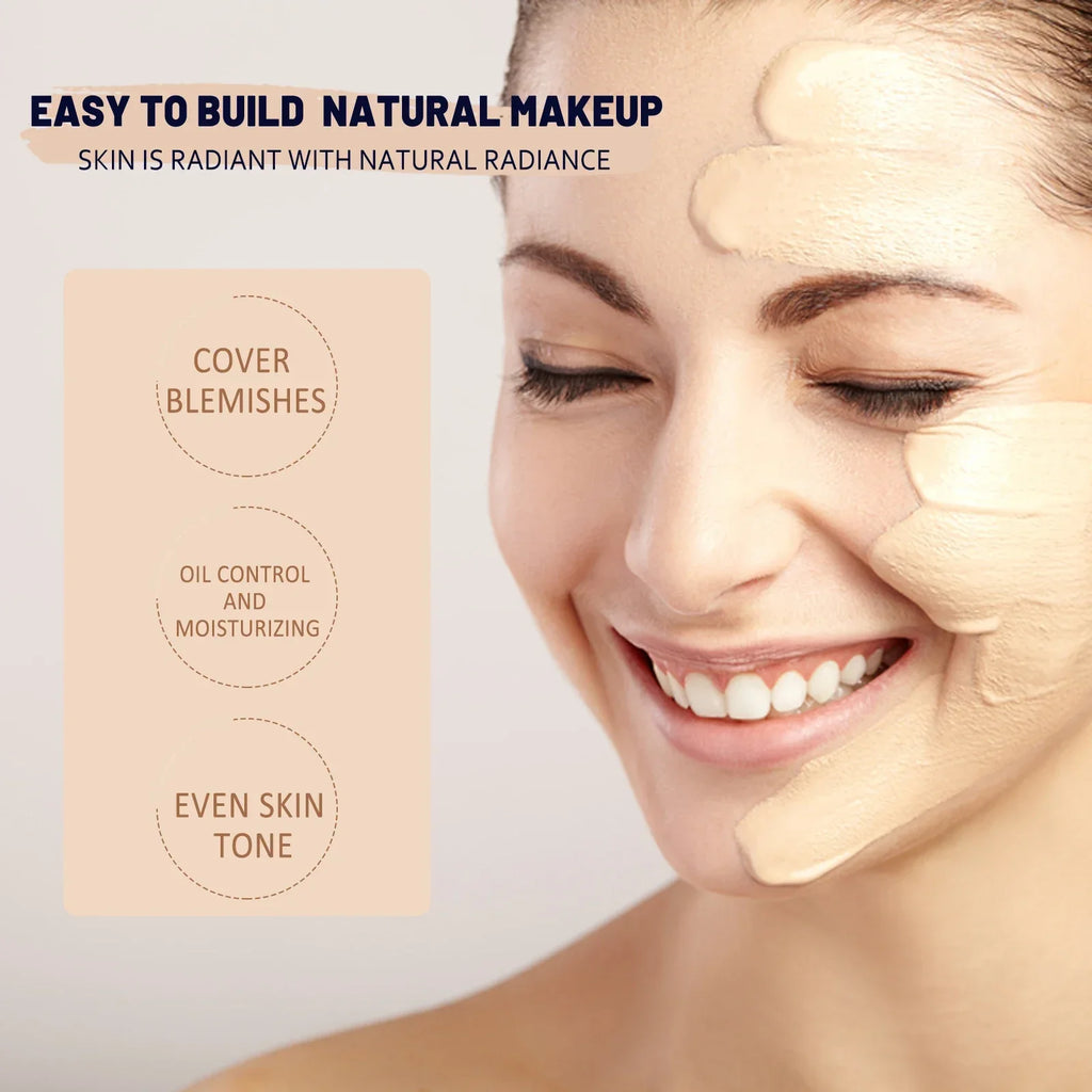 1/2/3pcs CC Cream Foundation Waterproof Brighten Moisturizing Foundation Concealer Oil-Control Long Lasting Spf 50 Makeup