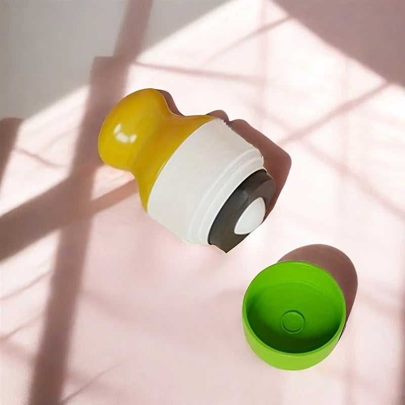 Refillable Sunscreen Dispenser & Roller Applicator - Twistup Container Leak-Proof Dual Compartment Design for Travel Daily Use