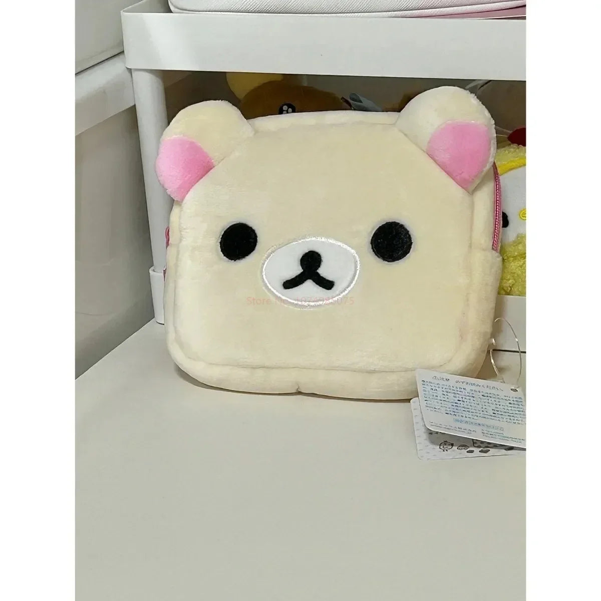 Kawaii Rilakkuma Plush Pencil Bag - Cartoon Bear Multi Case, Makeup Organizer & Cosmetic Storage, Cute Vanity Beauty Bag