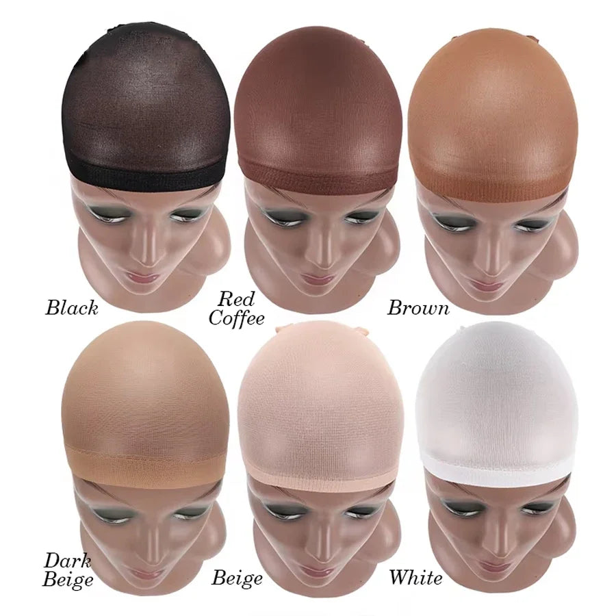 2pc/1pack Stretch Mesh Wig Cap - Free Size Hair Net for Weave Hairnets and Wigs - Comfortable and Secure Fit