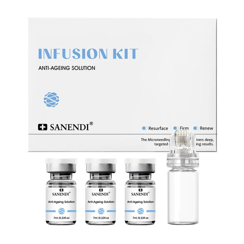 3 in 1 Micro-Infusion System for Eye & Face 0.05mm Stamp Hyaluronic Acid & Collagen Peptide Serum Firmer Home Skin Care 1Month