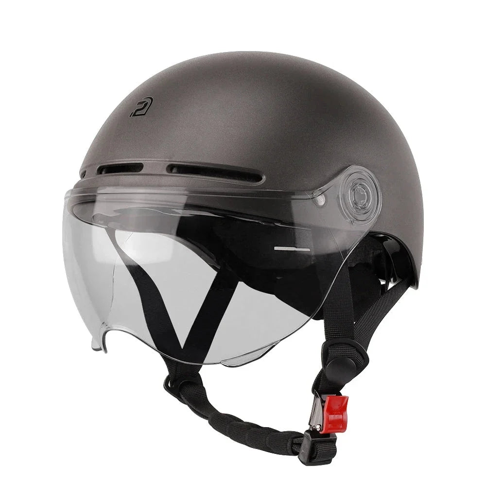 Cycling Helmet with Integrated Goggles and Ear Protection