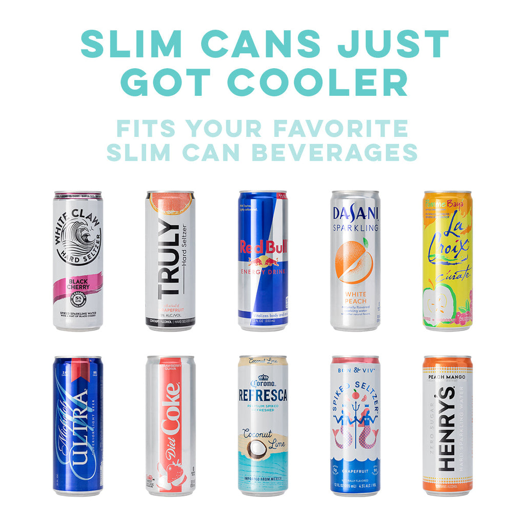 Matte Aqua Skinny Can Cooler (12oz)