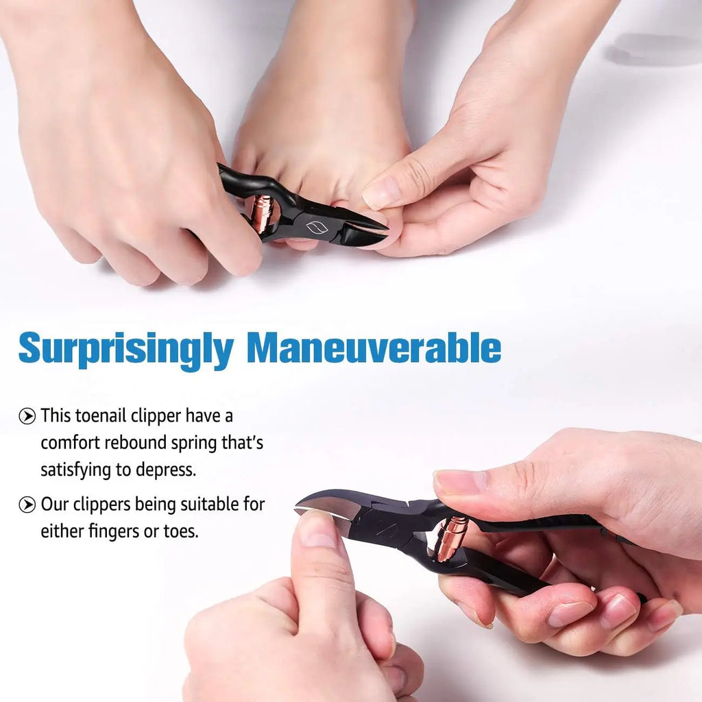 Precision Toenail Clippers for Thick or Ingrown Toenails - Secure and Stylish Design Thick Nail Clipper - W/Leather Case