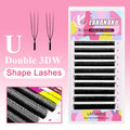 LAKANAKU 2D UU YY Lashes 3D 4D 5D W Fibras Tecnologicas Pestañas Shape U Eyelash Extension De Cils Premade Fans Lashes Extension