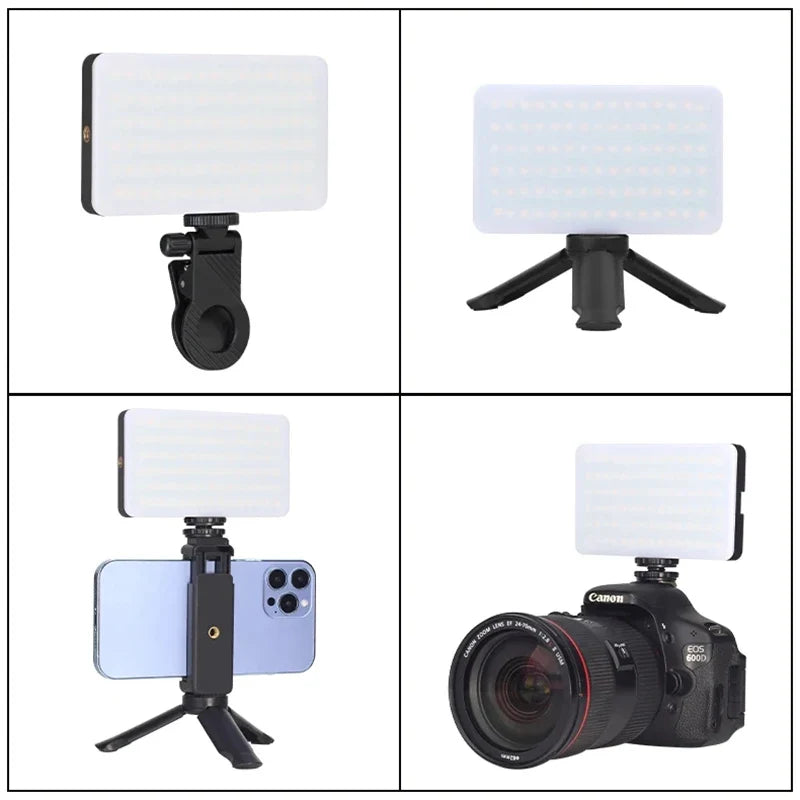 Rechargeable LED fill light 3 color temperature modes portable pocket light For cell phones laptops makeup youtube selfie videos