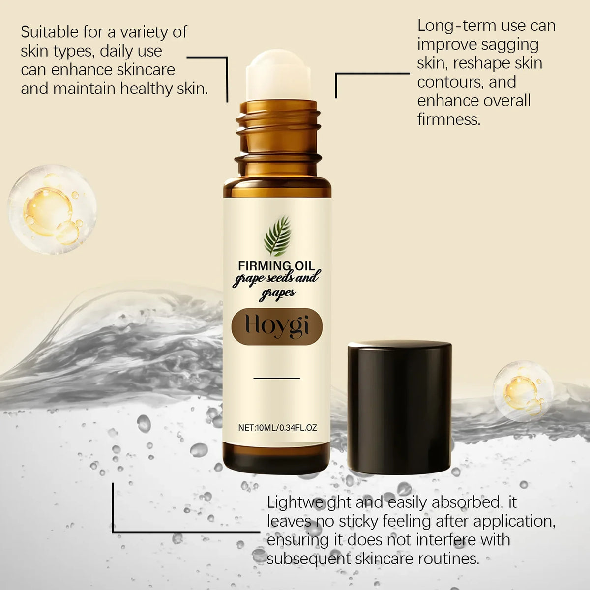 10ml Green Tea Extract and Niacinamide Face Serum Oil Deep Hydration Smooth Texture Anti Roughness Daily Skincare Holiday Gift