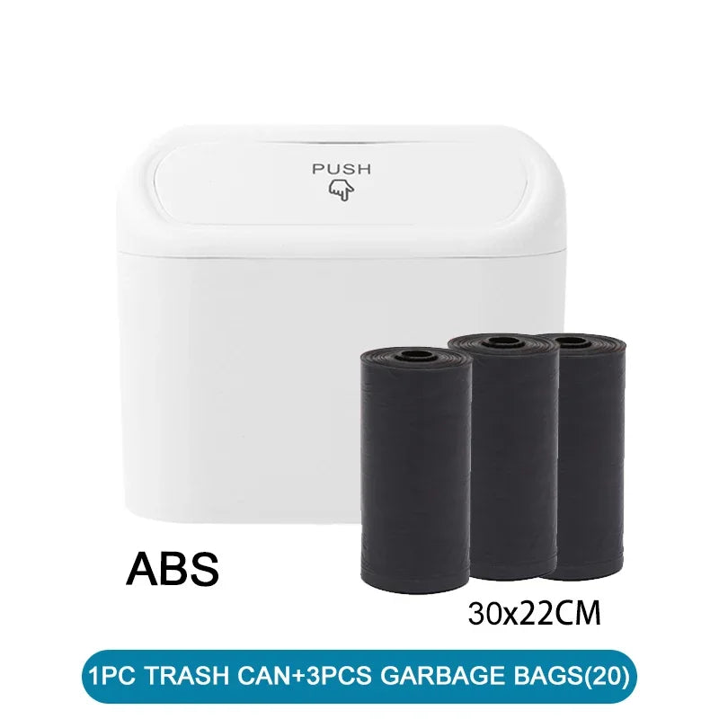Car Trash Can (with Lid) Contains 60 (300) Garbage Bags, Small Car Trash Can, Leak-proof Mini Car Accessories