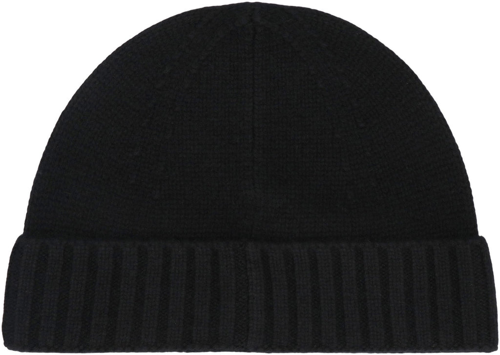 STONE ISLAND Cashmere Hat with Ribbed Cuff and Compass Logo