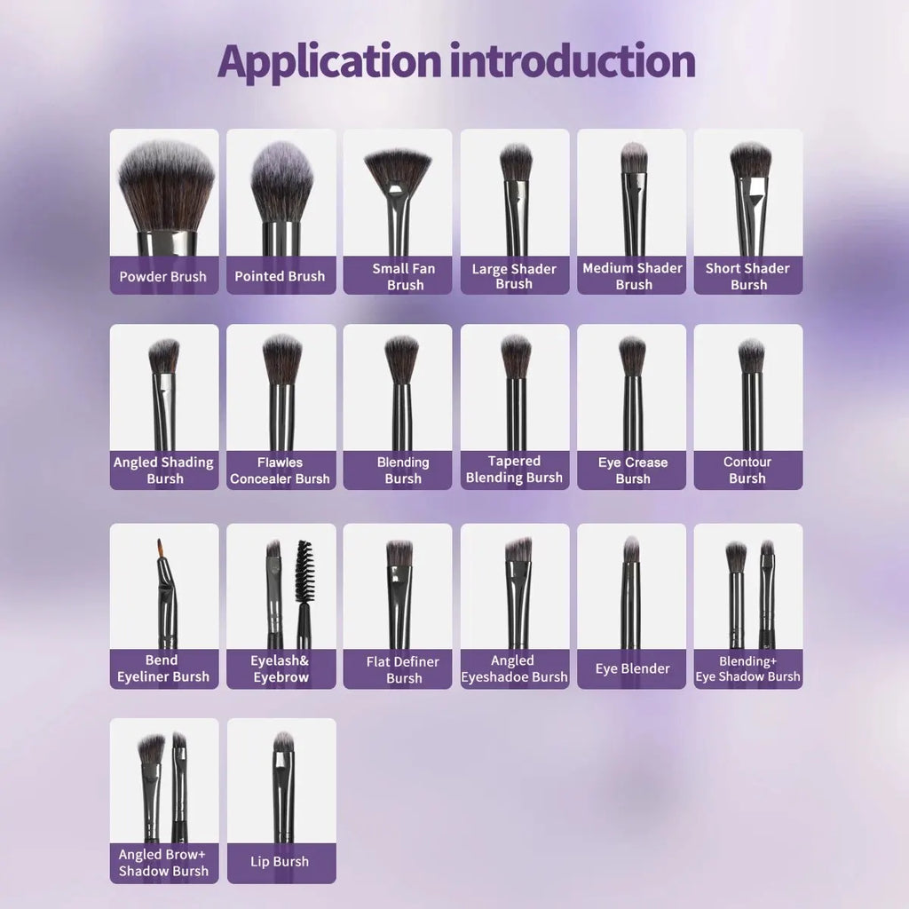 MAANGE 20Pcs Professional Makeup Brushes Set Foundation Concealer Eyeshadow Blush Brush Blending Beauty Tools with Portable Box