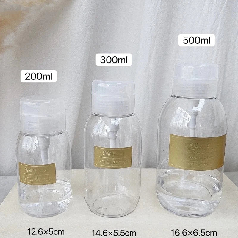 1pc 200-500ML Nail Refillable Bottles Empty Press Pump Dispenser Nail Art Polish Remover Cleaner Makeup Bottle Manicure Tool