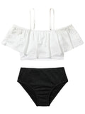 Kids' Swimwear Two Piece  Ruffle  Colorful