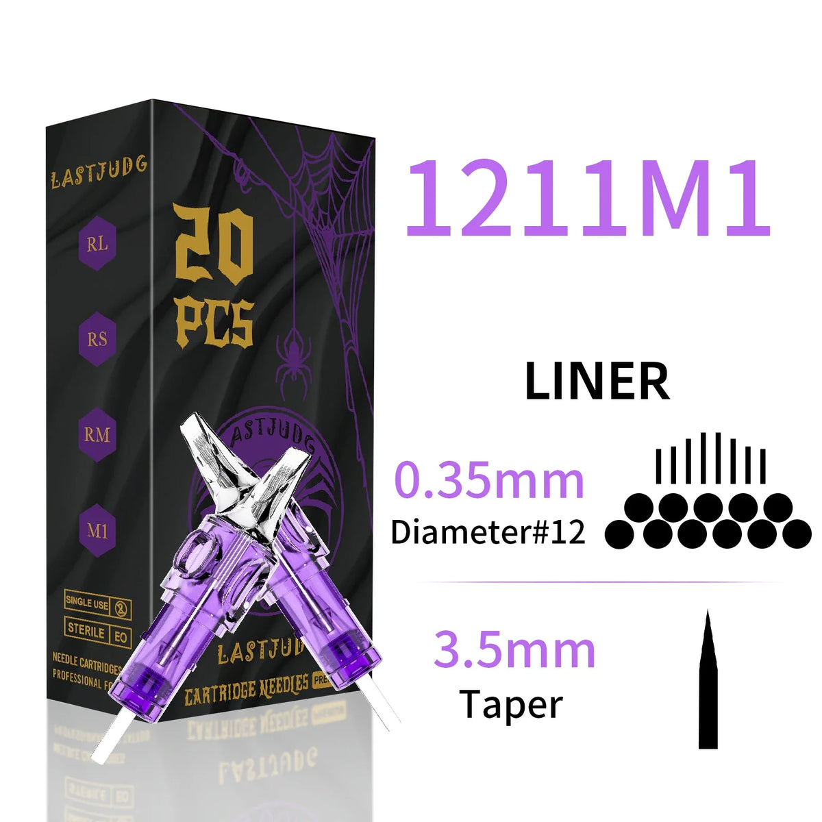 LASTJUDG Tattoo Needles 20PCS Disposable Tattoo Needles RL RS M1 RM Permanent Makeup Tattoo Cartridge Needle For Tattoo Pen
