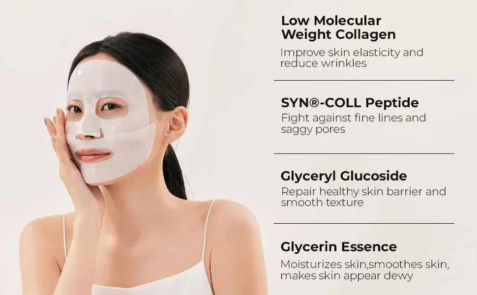 Deep Collagen Anti Wrinkle Lifting Mask Collagen Face Mask Overnight, Deep Collagen Mask for Lifting Firming Moisturizing(5Pack)