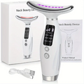 LED display beauty device, USB charging - with 7 types of lights, ergonomic design, vibration massage, suitable for effective re