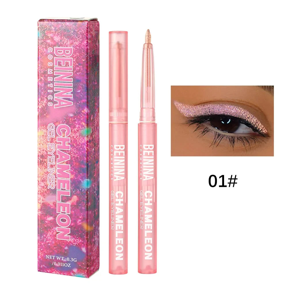 6 Colors Chameleons Eyeliner Pearl Metallic Gloss Shiny Eyeshadow Glitter Liner Multi Chrome Color Aurora Chaning Eye Makeup