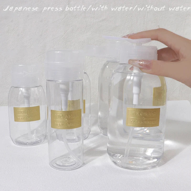 1pc 200-500ML Nail Refillable Bottles Empty Press Pump Dispenser Nail Art Polish Remover Cleaner Makeup Bottle Manicure Tool