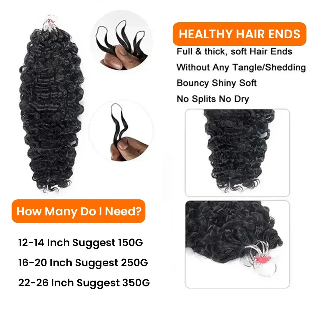 The 3rd Generation Deep Curly Feather Crochet Hair Extensions For Black Women Invisible Knots Knotless Pre-Separated
