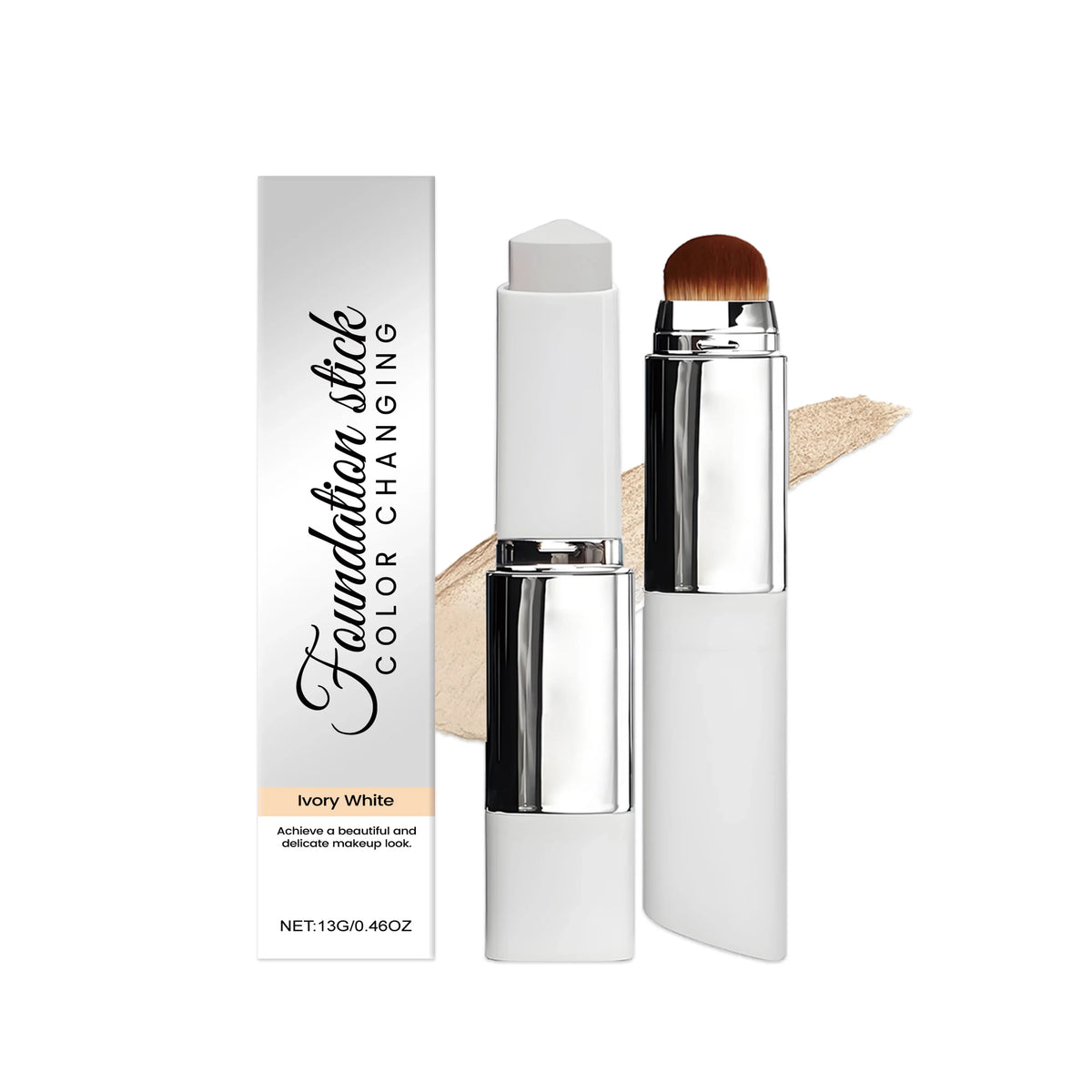 Ivory White Two In One Color Changing Foundation Make-Up Stick Light&Thin Skin CareMatte Natural Makeup Foundation Make-Up Stick