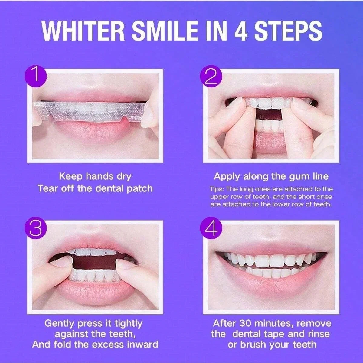[ 5D ] Effective Teeth Whitening Strips Whitener Strips Teeth Whitener Helps Remove Yellow Teeth And Stains Teeth Stain Remover