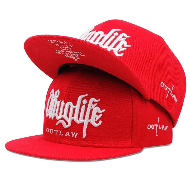 Thug Life Embroidery Snapback Baseball Cap for Streetwear Style