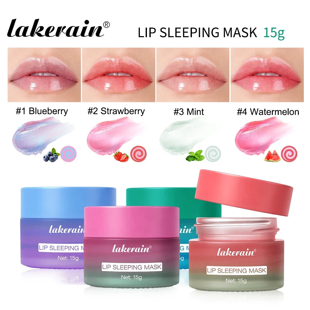Lakerain Lip Sleeping Mask Smooth Creamy Texture Dual-Color Formula Overnight Hydration Non-Sticky Natural Protection Lip Mask