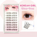 BQI Glue-free False Eyelashes, Fishtail Princess Lazy Eyelashes, Natural Transparent Stem, Reused 48 Clusters Large Capacity