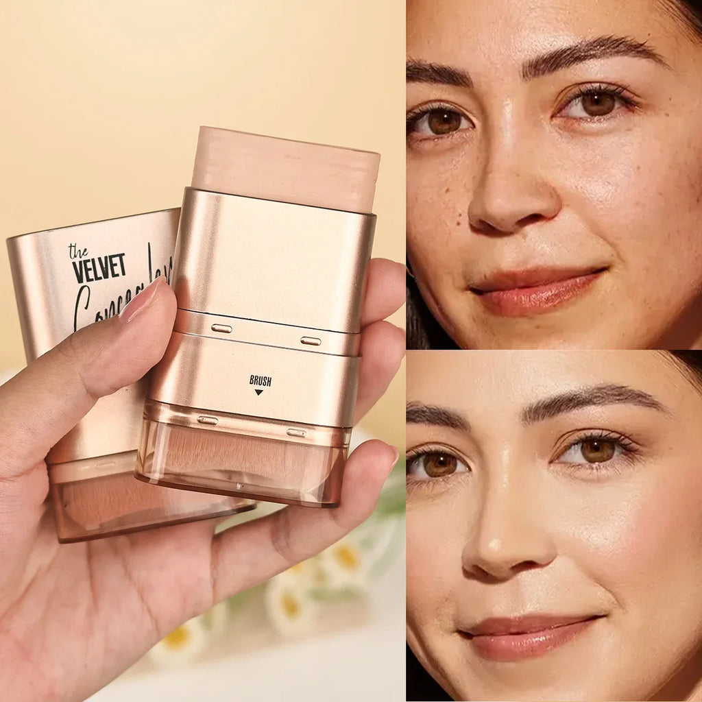 2-in-1 Concealer and Foundation Stick, Covers Dark Circles, Waterproof and Sweat-Resistant, Creates Flawless-Looking Makeup