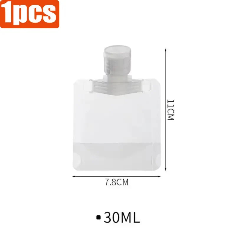 1/6pcs 30/50/100ml Lotion Dispenser Bag Travel Storage Bag Shampoo Liquid Cosmetics Storage Reusable Leak Proof Refillable Bag