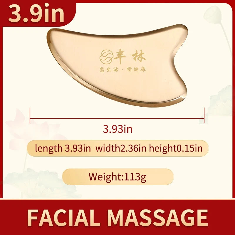 face massage tool gua sha facial beauty tool  eye instrument brass scraping plate beauty instrument  Metal massage plate