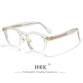 HBK Retro Oval Glasses Frames Transparent Lenses Men High Quality TR-90 Frame Glasses Women's Reading Computer Eyewear