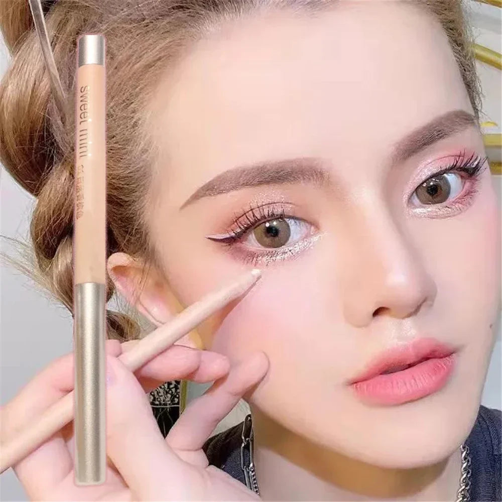Sweet Mint Lying Silkworm Pencil Galaxy Glitter Eyeshadow Pen Long-lasting Waterproof Shiny Eyeliner Outline Pen Stick Makeup