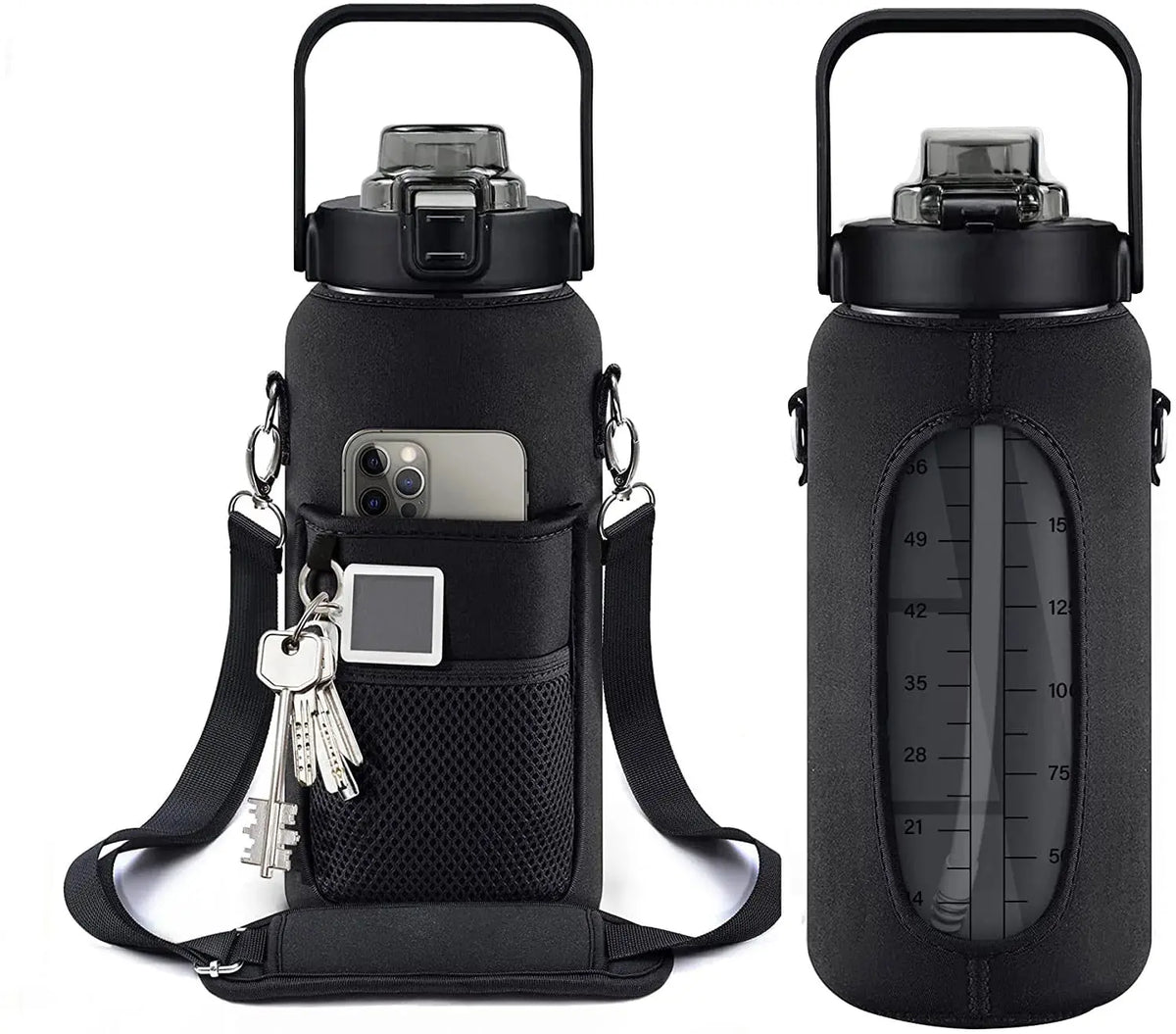 Motivational  Leakproof Half Gallon Water Bottle with Straw
