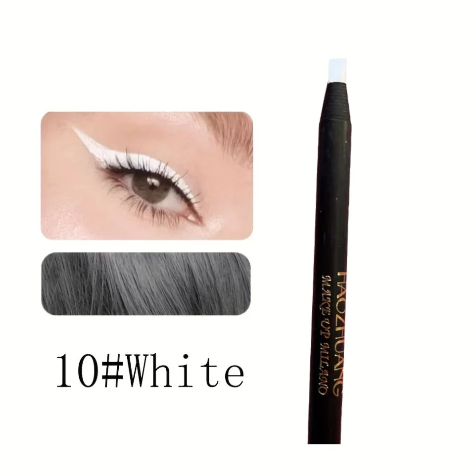 High Quality HAOZHUANG pull Eyebrow Pencil Black Makeup Wild Line Eyebrow Pencil Hard Core Flat Head pen White Waterproof