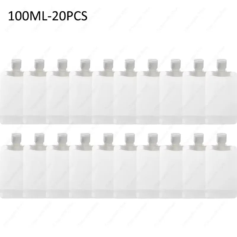 10-60pcs Refillable Packaging Bags Travel Essentials Lotion Cosmetics Shampoo Shower Gel Portable Bags Makeup Fluid Bottles