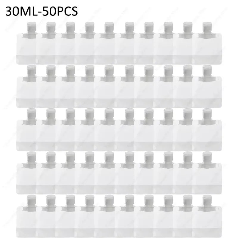 10-60pcs Refillable Packaging Bags Travel Essentials Lotion Cosmetics Shampoo Shower Gel Portable Bags Makeup Fluid Bottles